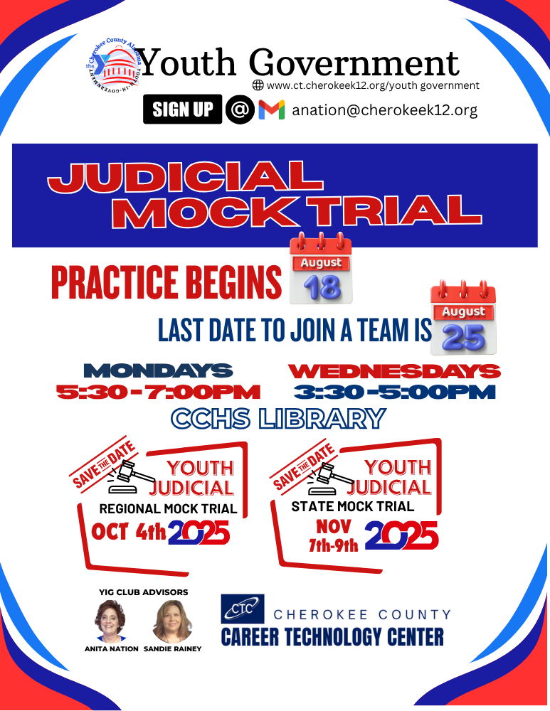 JUDICIAL MOCK TRIAL PRACTICE STARTS NOW!